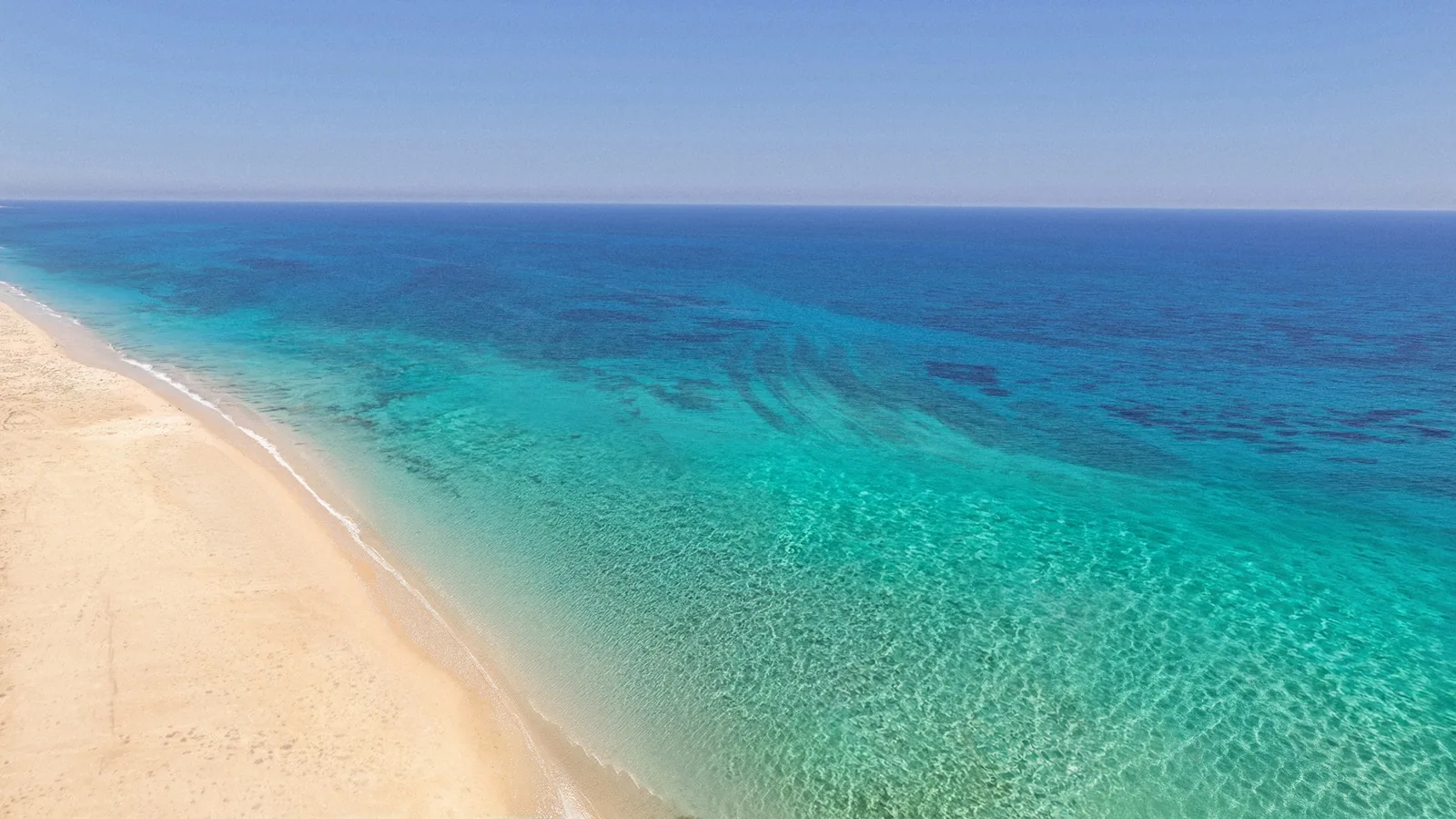 Drone photograph of the Alam Al Roum bay, east of Marsa Matrouh